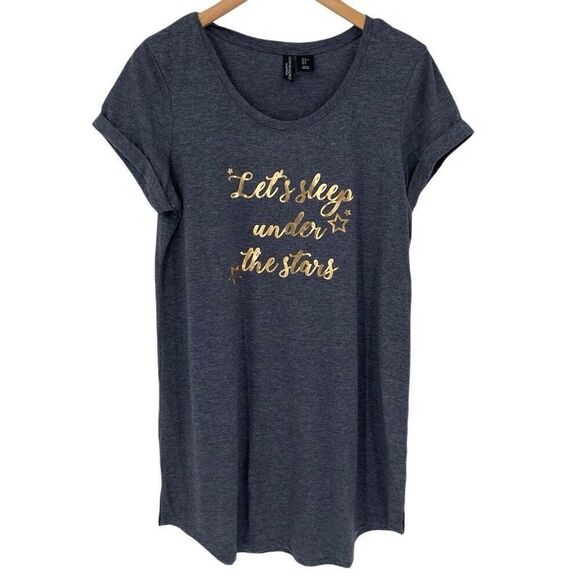Cynthia Rowley Sleepwear "Let's Sleep Under The Stars" Gown Blue Women Large NWT - Picture 1 of 6